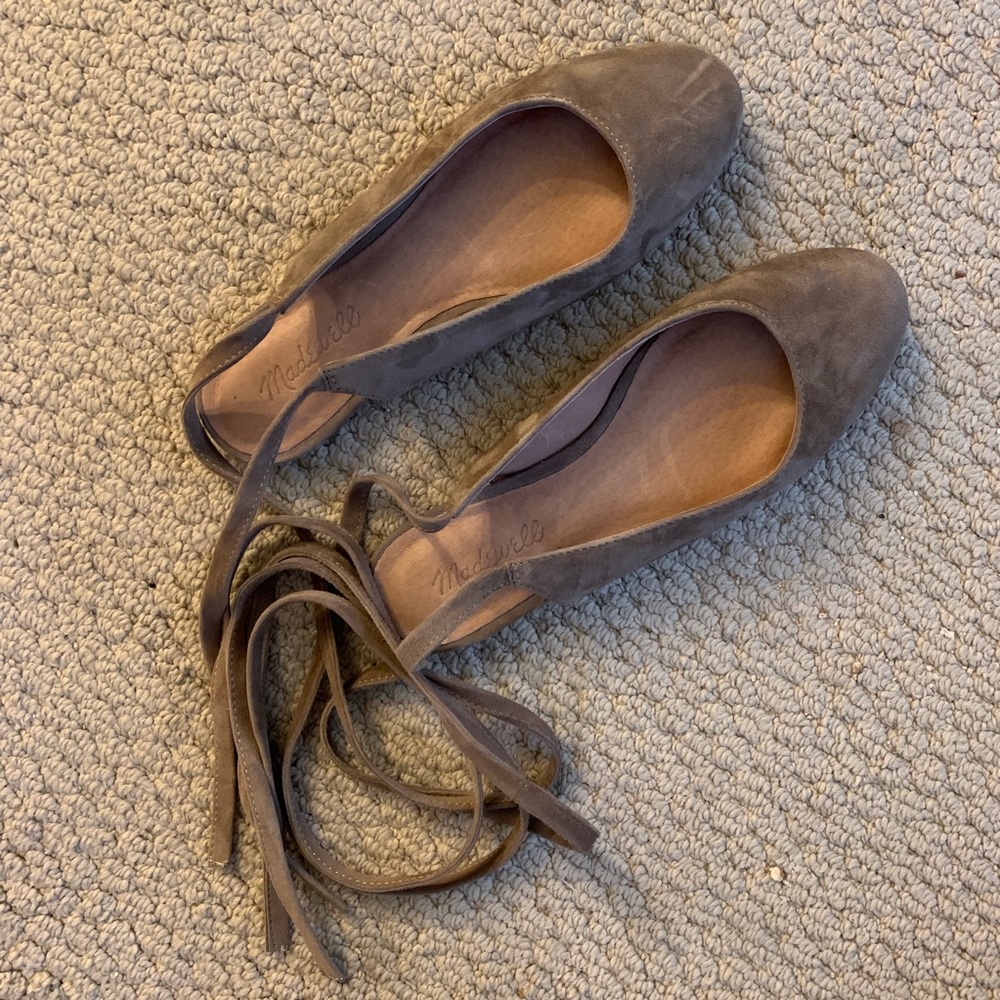 Madewell April Ankle Wrap Flats Size 6